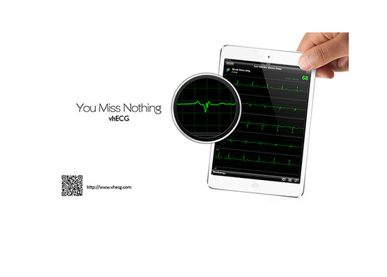 Composite Material Wireless iPad ECG Heart Device For iOS With CE And FDA