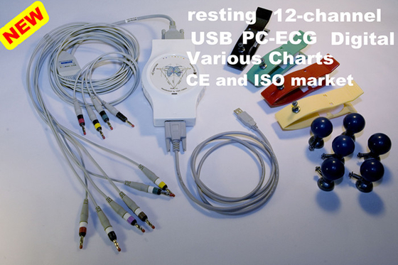 Digital PC Based Portable ECG Recorder 12- channel Resting ECG Workstation