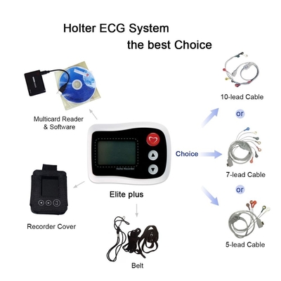 Holter ECG Monitor 12-kanałowy lub 3-kanałowy certyfikat CE i FDA z białymi rejestratorami