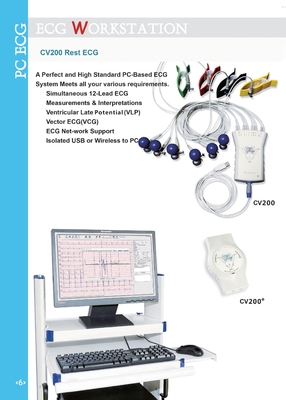 Inteligentna ręczna 12-kanałowa maszyna EKG 12-kanałowa przenośna z kablem USB