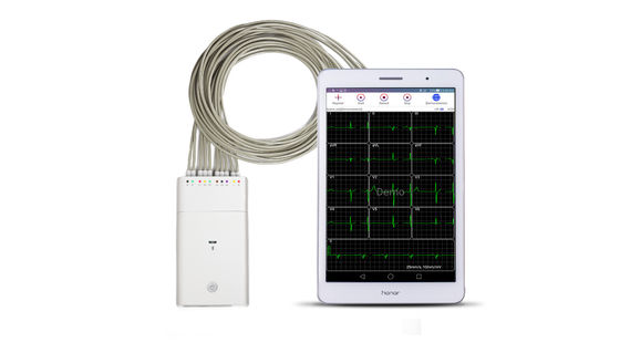 Biały rejestrator sygnału EKG System Andriod Urządzenie EKG Bluetooth