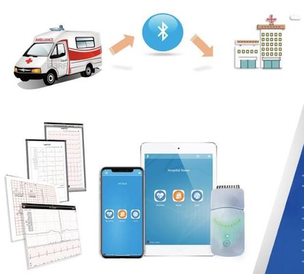 Pierwsza pomoc, zatwierdzony przez FDA, biały, inteligentny, 12 odprowadzeń EKG Bezprzewodowo z urządzeniem iPad EKG